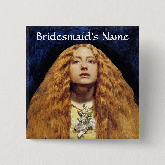 Button: Het bruidsmeisje Vierkante Button 5,1 Cm (Voorkant)