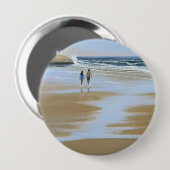 Button ~ Het strand lopen (Voorkant /achterkant)