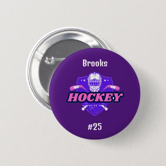 Button Hockey Gear - Gepersonaliseerd - Naam toevo (Voorkant /achterkant)