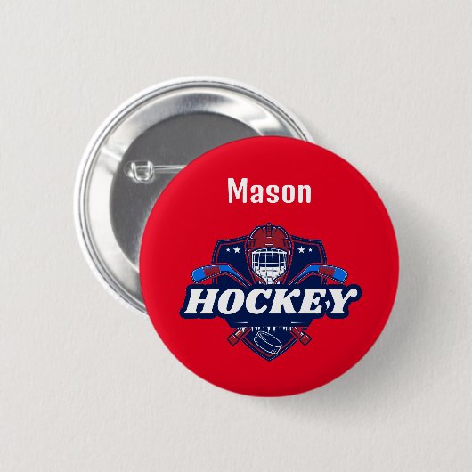 Button Hockey Gear - Gepersonaliseerd - Naam toevo (Voorkant /achterkant)