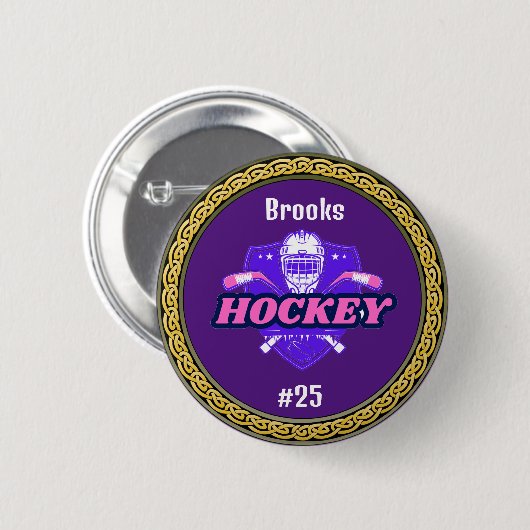 Button Hockey Gear - Gepersonaliseerd - Naam toevo (Voorkant /achterkant)