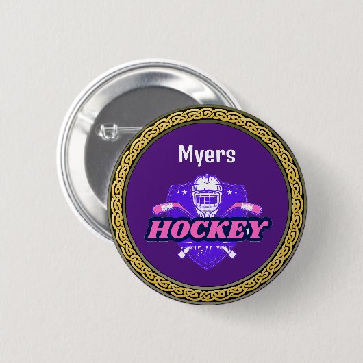 Button Hockey Gear - Gepersonaliseerd -Naam toevoe (Voorkant /achterkant)