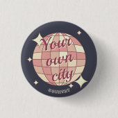 Button Hometown City Village Custom Name (Voorkant)