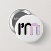 Button, ik ben in (roze) ronde button 5,7 cm (Voorkant /achterkant)