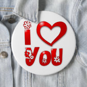 Button "IK HOOP VAN U" GROOVY FLOWERS (In situ)