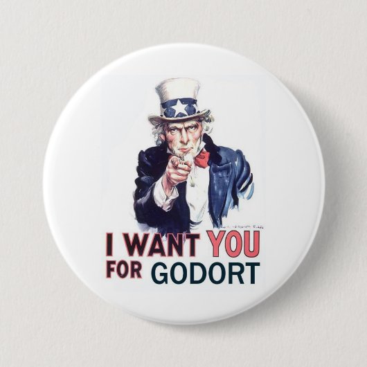 Button - Ik wil u graag voor GODORT (Voorkant)
