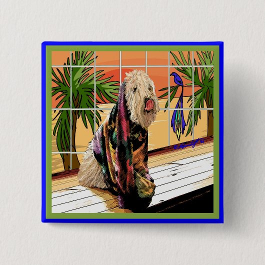 Button: "In de Spa" Vierkante Button 5,1 Cm (Voorkant)