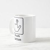 Button indrukken / Bacon ontvangen Koffiemok (Voorkant links)