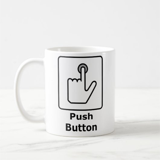 Button indrukken / Bacon ontvangen Koffiemok (Links)