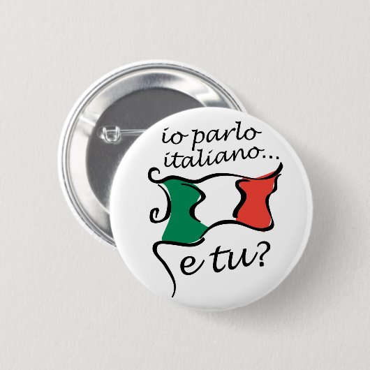 Button Italiaans: Io parlo italiano e tu? (Voorkant /achterkant)