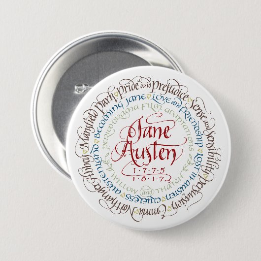 Button - Jane Austen Period Drama Aanpassingen (Voorkant /achterkant)
