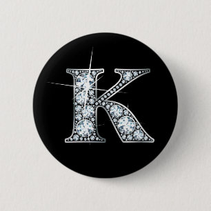 Button "K" Faux-"Diamond Bling"