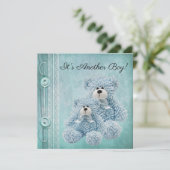 Button, Kant & Teddy Bears Baby Sprinkle Kaart (Staand voorkant)