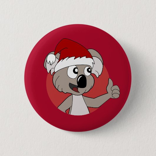 Button kerstkoala cartoon (Voorkant)
