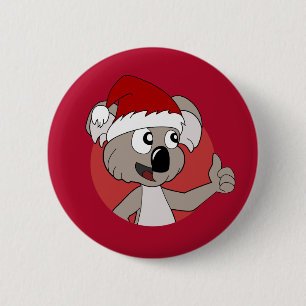 Button kerstkoala cartoon