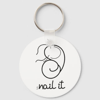 Button Key Ring. KUSTFUNNY SNAIL. Nail it Sleutelhanger