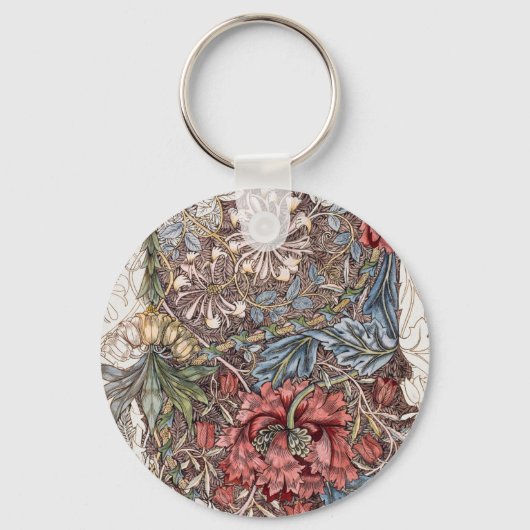 BUTTON KEYRING : WILLIAM MORRIS-ONTWERP SLEUTELHANGER (Voorkant)