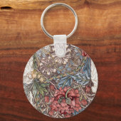 BUTTON KEYRING : WILLIAM MORRIS-ONTWERP SLEUTELHANGER (Voorkant)