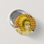 Button koningin Bee Pin - Apiphilia via Heather Ro (Voorkant /achterkant)