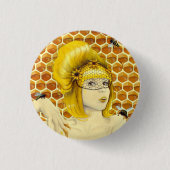 Button koningin Bee Pin - Apiphilia via Heather Ro (Voorkant)
