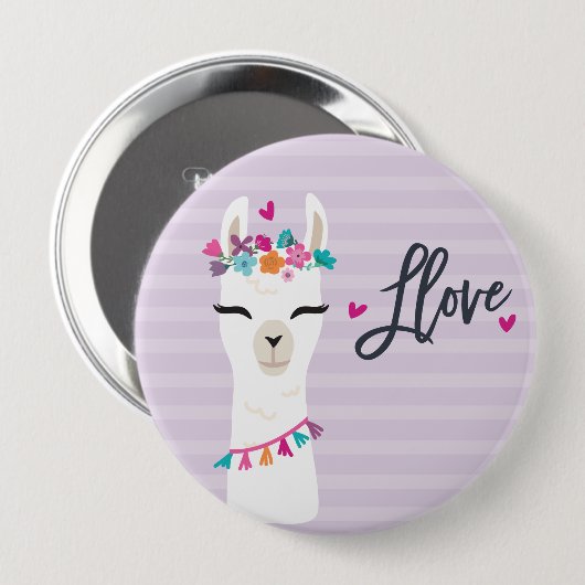 Button lama // lama Love Paars (Voorkant /achterkant)
