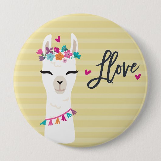Button lama // lama Love Yellow (Voorkant)