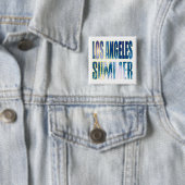 Button "Los Angeles Summer Letter Blue" (In situ)