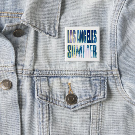 Button "Los Angeles Summer Letter Blue" (In situ)