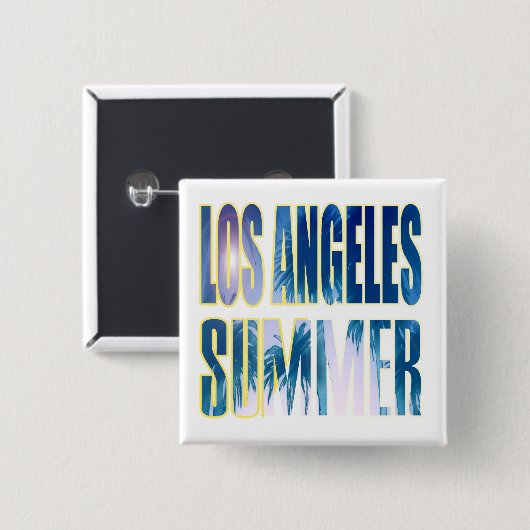 Button "Los Angeles Summer Letter Blue" (Voorkant /achterkant)