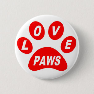 Button Love Paws on Paws Red