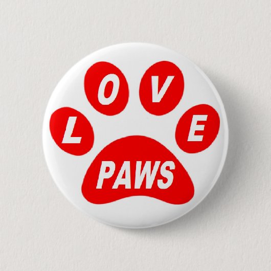Button Love Paws on Paws Red (Voorkant)