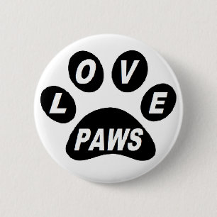 Button Love Pws on Paws Black