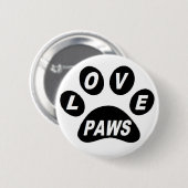 Button Love Pws on Paws Black (Voorkant /achterkant)