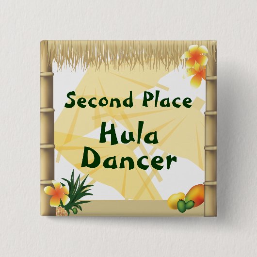 Button Luau Party Second Place Hula Dancer Award (Voorkant)
