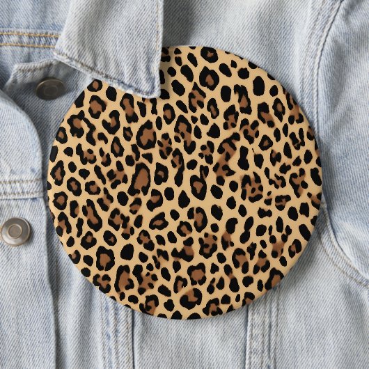 Button, luipaardvlekken ronde button 6,0 cm (In situ)