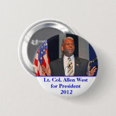 Button, luitenant-kolonel Allen West voor Presiden Ronde Button 5,7 Cm (Voorkant /achterkant)