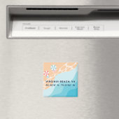 Button Magnet - Coördinaten van Virginia Beach, VA (Insitu (Vaatwasser))