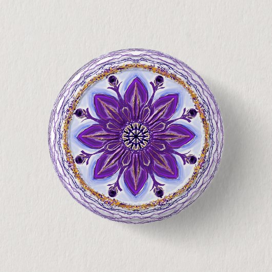 Button Mandala 10 "Königsblau" (Voorkant)