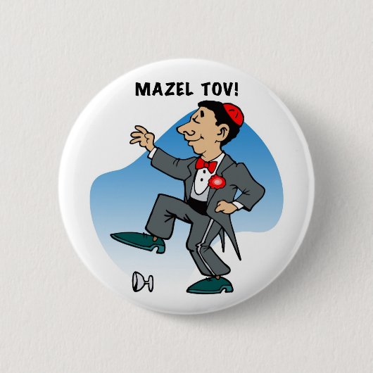 Button: Mazal Tov Ronde Button 5,7 Cm (Voorkant)
