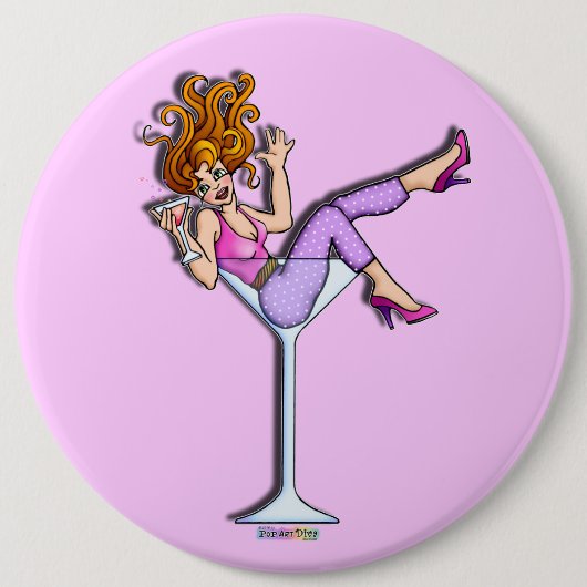 Button - Meisje in Martini Glass, Lil' Red (Voorkant)