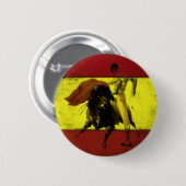 Button met Bullgevecht over de vuile Spaanse vlag (Voorkant /achterkant)