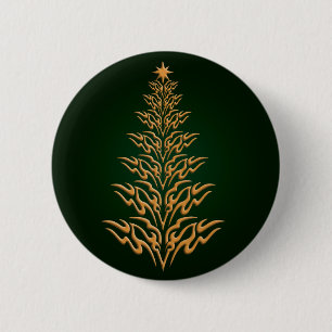 Button met de groene stijlvolle kerstboom
