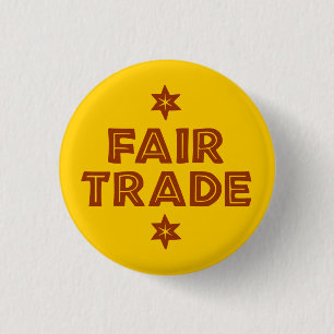 Button met de slogan FAIR TRADE