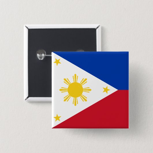 Button met de vlag van de Filipijnen (Voorkant /achterkant)