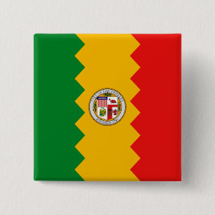 Button met de vlag van Los Angeles, Californië