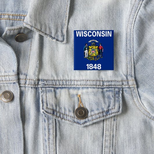 Button met de vlag van Wisconsin (In situ)