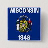 Button met de vlag van Wisconsin (Voorkant)