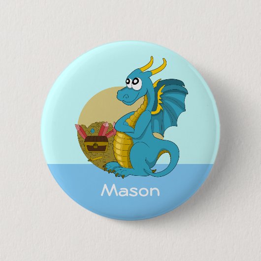 Button met dragon cartoon (Voorkant)