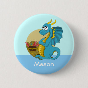 Button met dragon cartoon