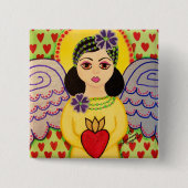 Button met een engel (volkskunst) (Voorkant)